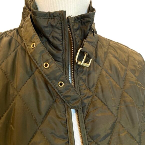 Banana Republic Green Quilted Equestrian Front Zip Field Jacket Women's XS - Picture 4 of 10